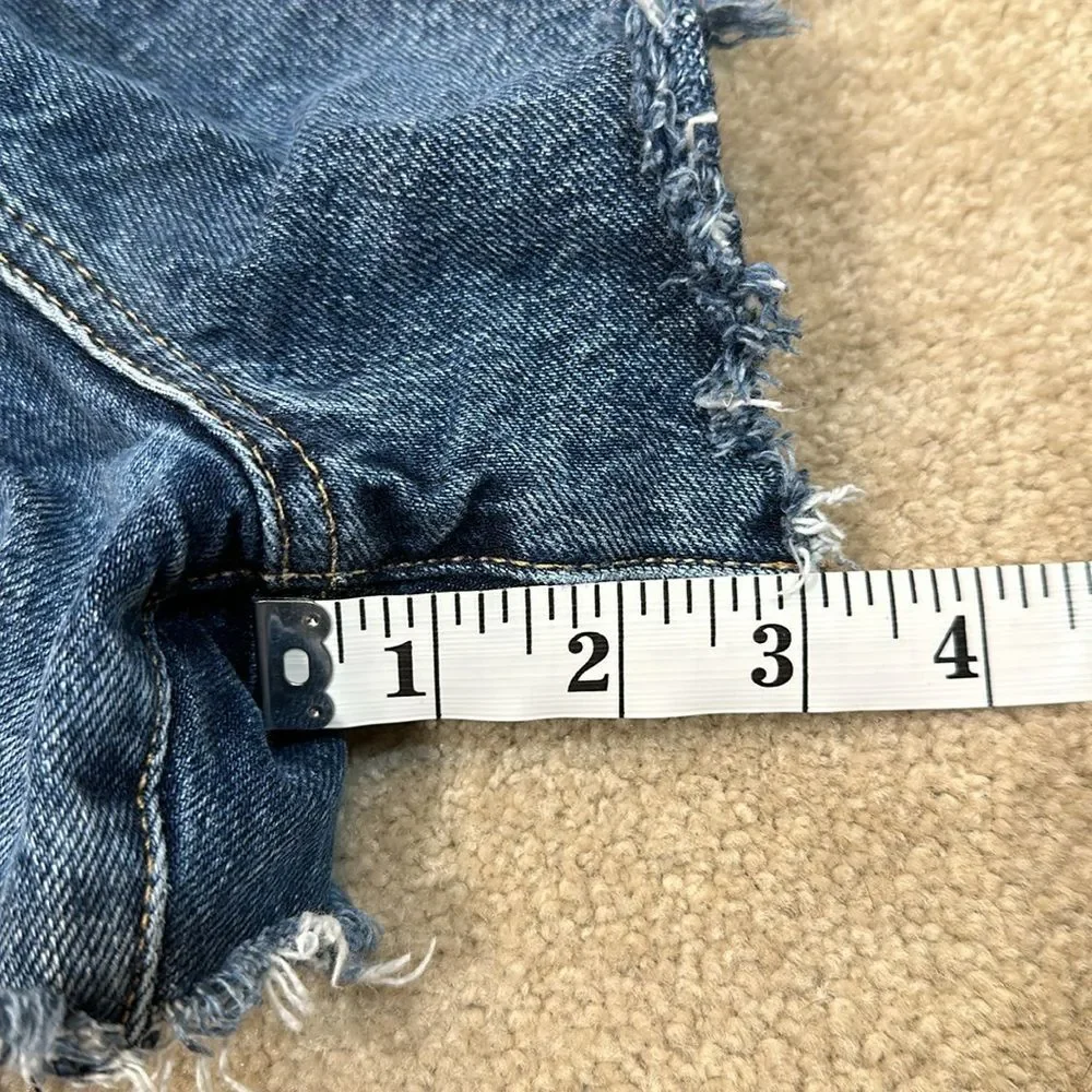 Hudson Jean Denim Cara Classic Shorts Raw Hem Button Fly 100% Cotton Size 29